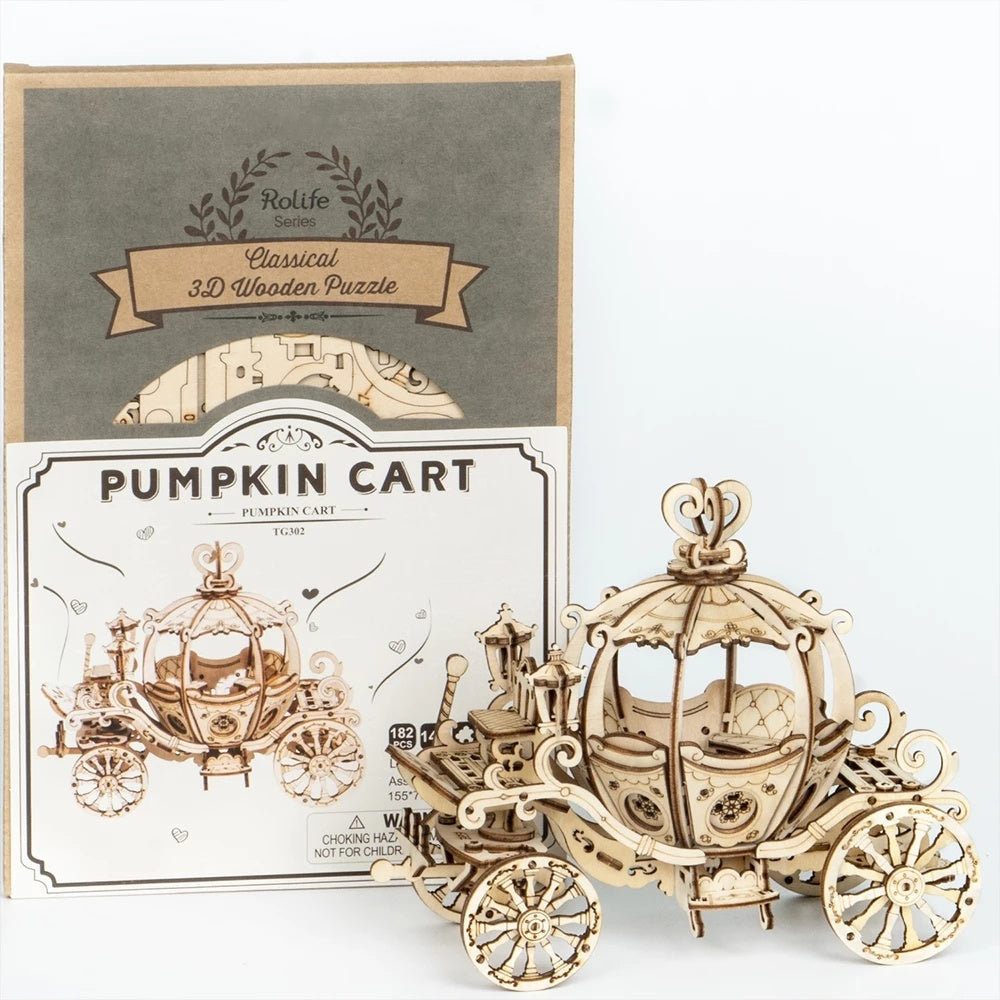 CraftAura Pumpkin Carriage 3D Wooden Puzzle TG302