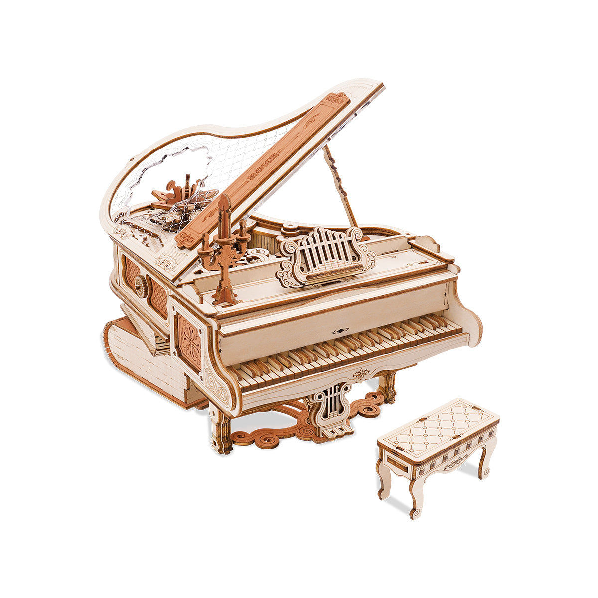 CraftAura Magic Piano Mechanical Music Box 3D Wooden Puzzle AMK81