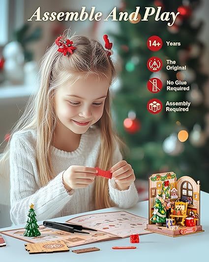 CraftAura Christmas Fireplace DIY Miniature House DS041