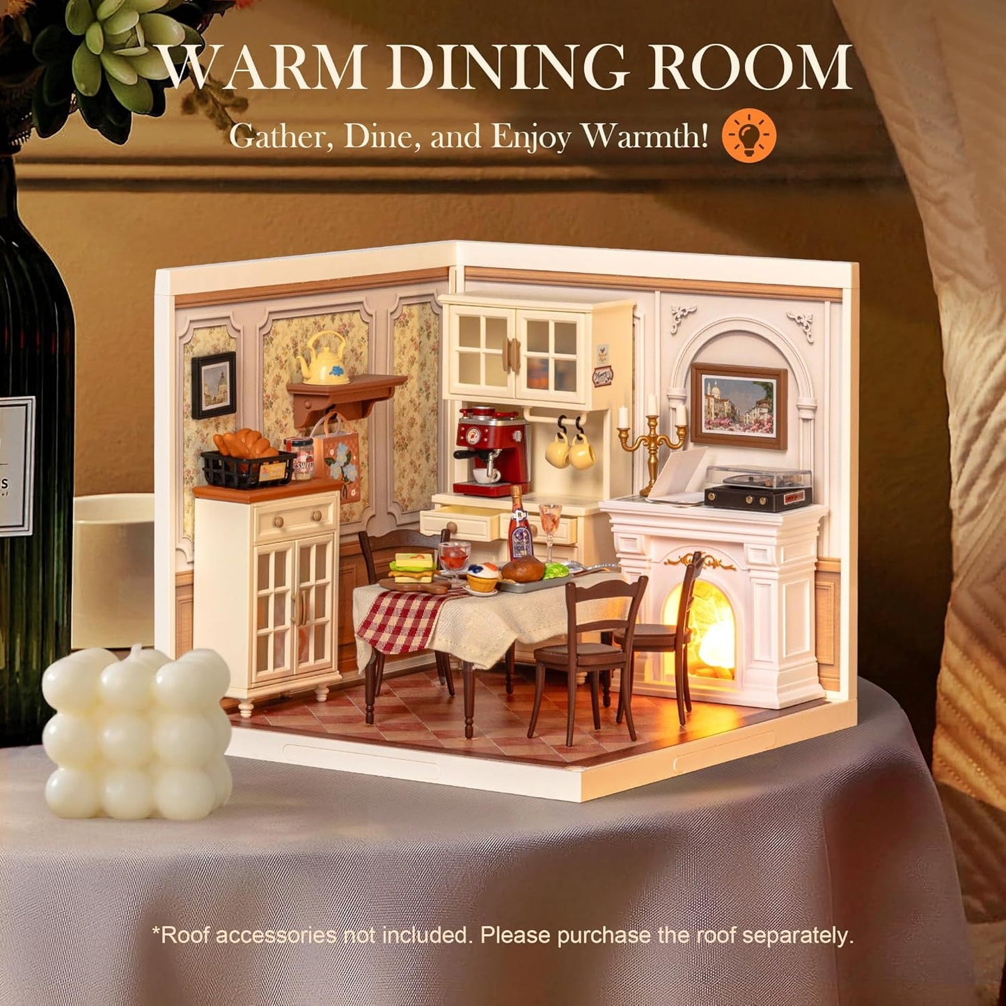 CraftAura Warm Dining Room DIY Miniature House DW015B