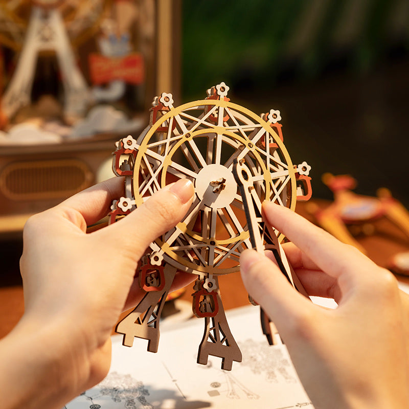 CraftAura Sunset Carnival DIY Music Box 3D Wooden Puzzle AMT01