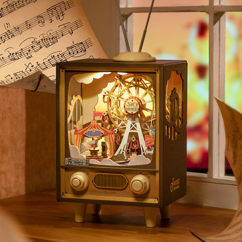 CraftAura Sunset Carnival DIY Music Box 3D Wooden Puzzle AMT01