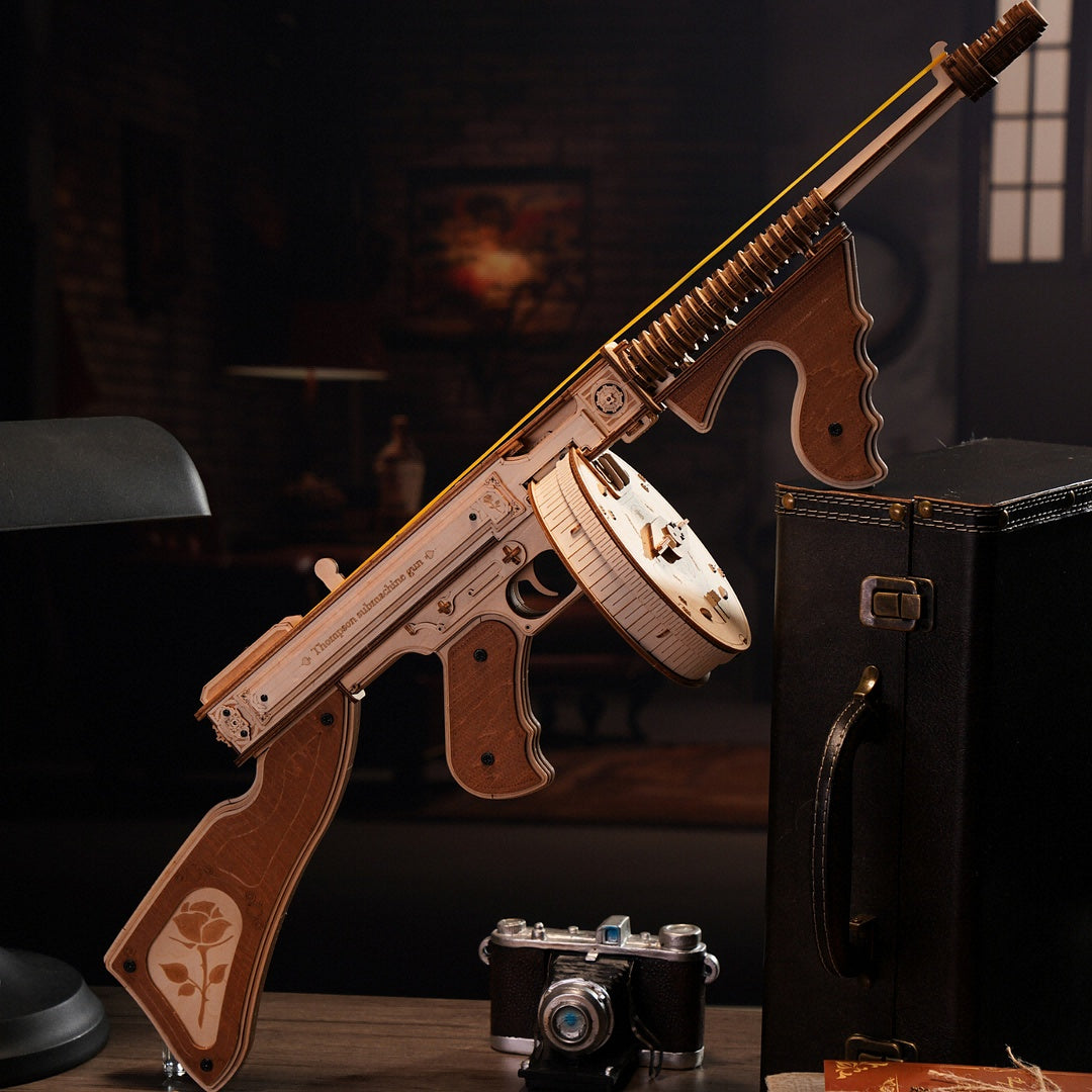 CraftAura Thompson Submachine Toy Gun 3D Wooden Puzzle LQB01