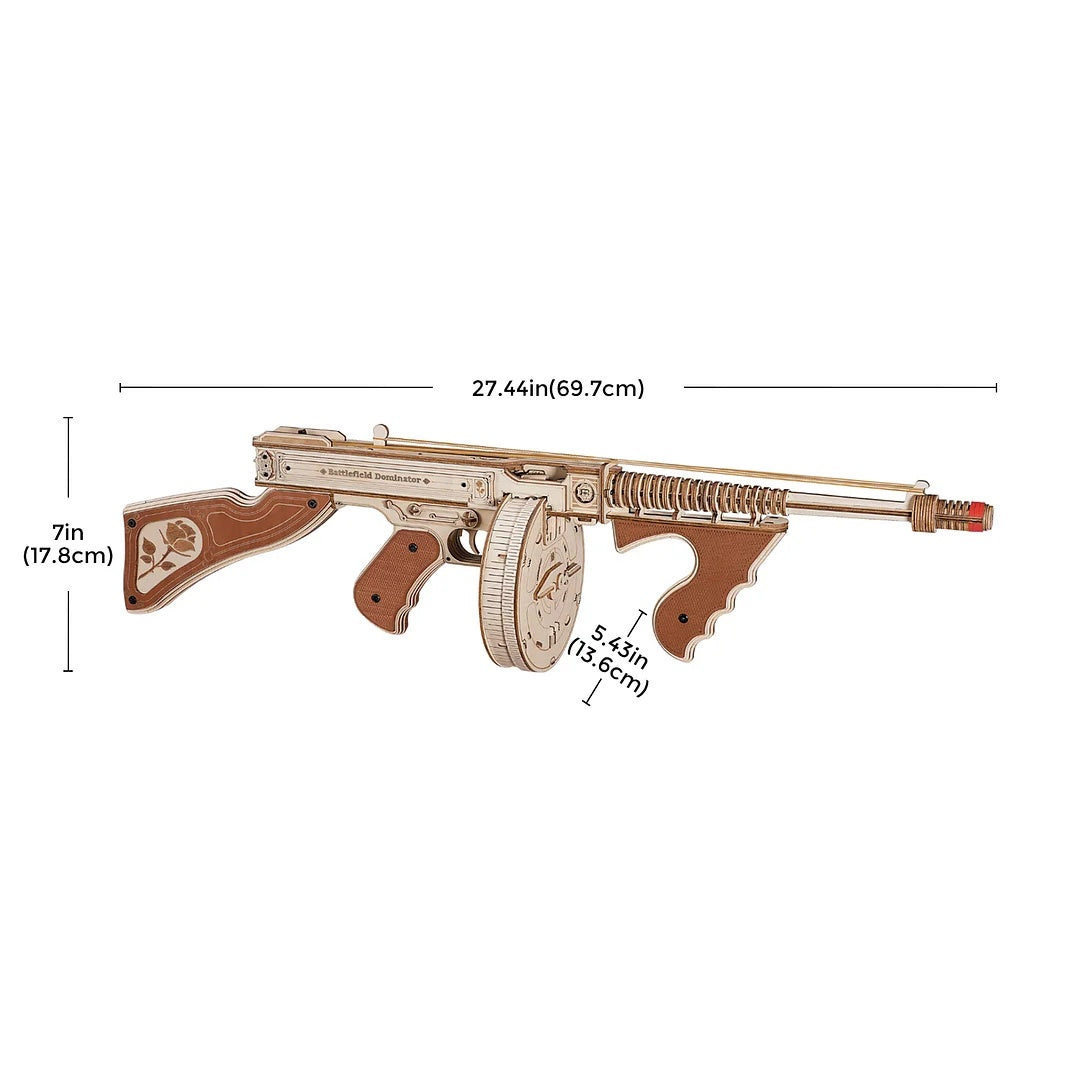 CraftAura Thompson Submachine Toy Gun 3D Wooden Puzzle LQB01
