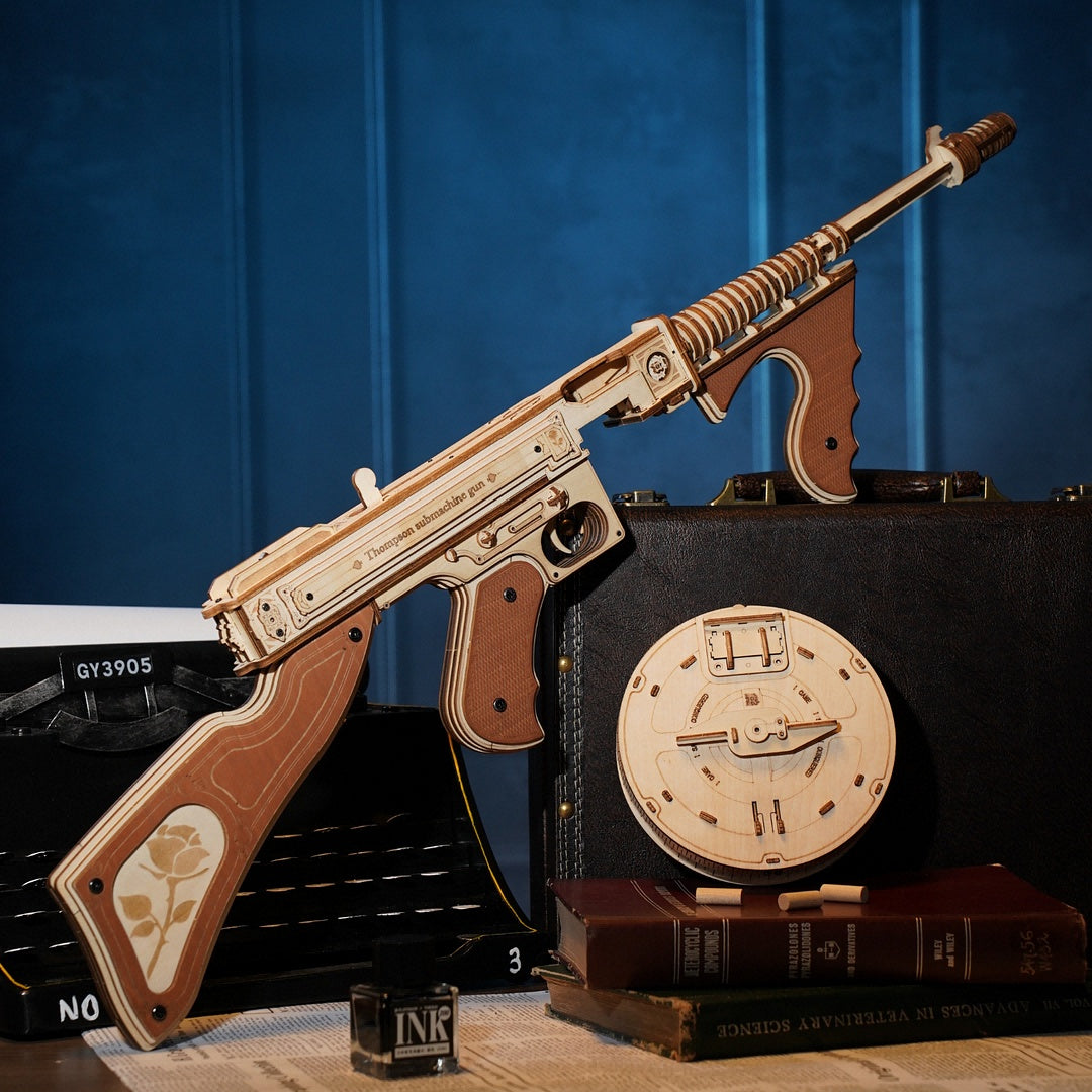CraftAura Thompson Submachine Toy Gun 3D Wooden Puzzle LQB01