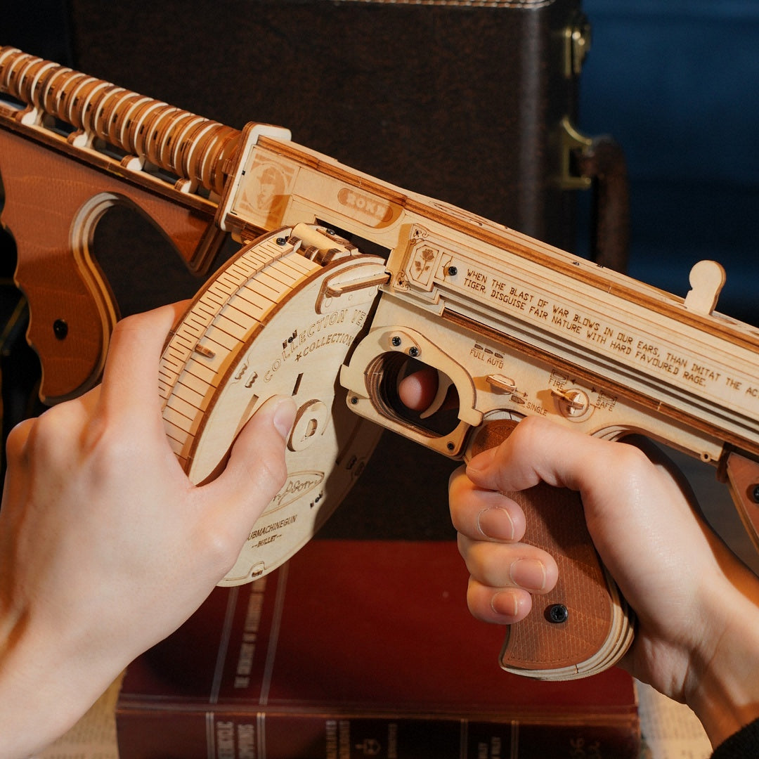 CraftAura Thompson Submachine Toy Gun 3D Wooden Puzzle LQB01