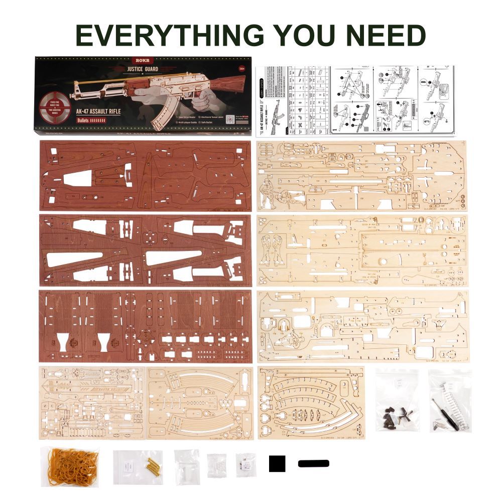 CraftAura AK-47 Assault Rifle Toy Gun 3D Wooden Puzzle LQ901