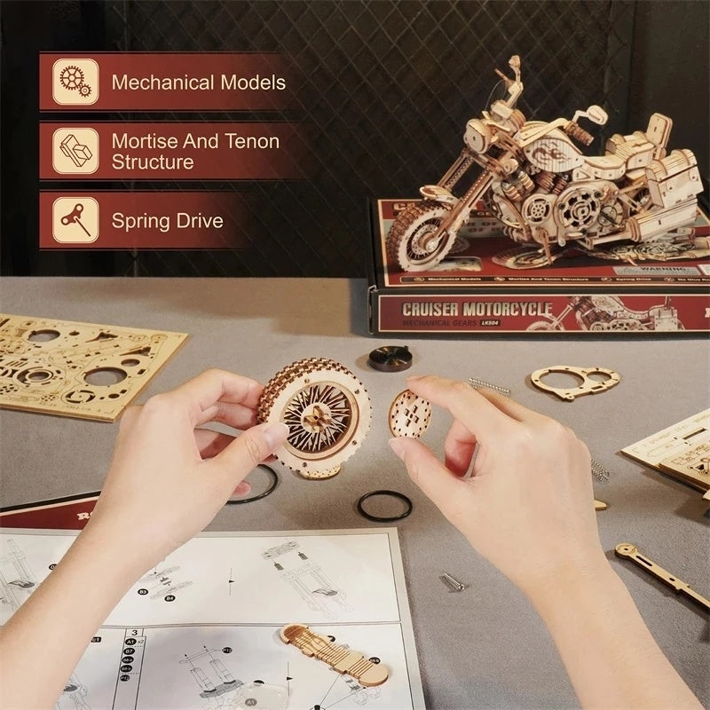 CraftAura Cruiser Motorcycle LK504 3D Wooden Puzzle LK504