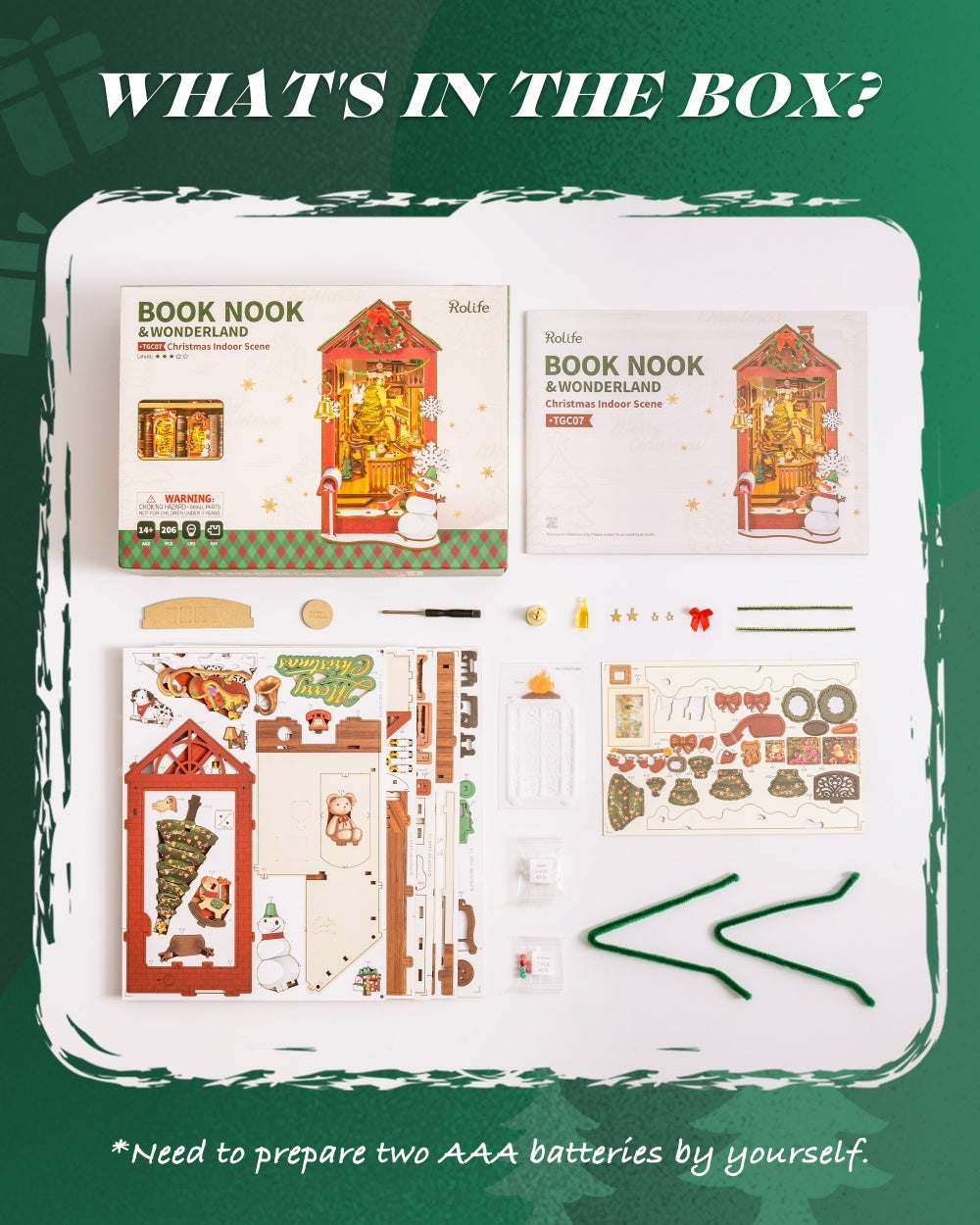 CraftAura Christmas Indoor Scene DIY Book Nook TGC07