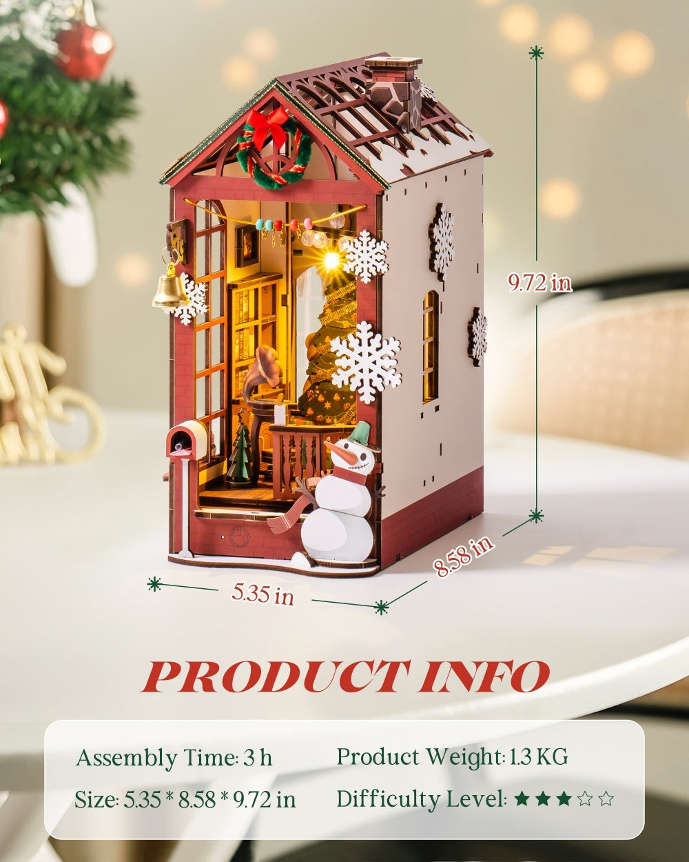 CraftAura Christmas Indoor Scene DIY Book Nook TGC07