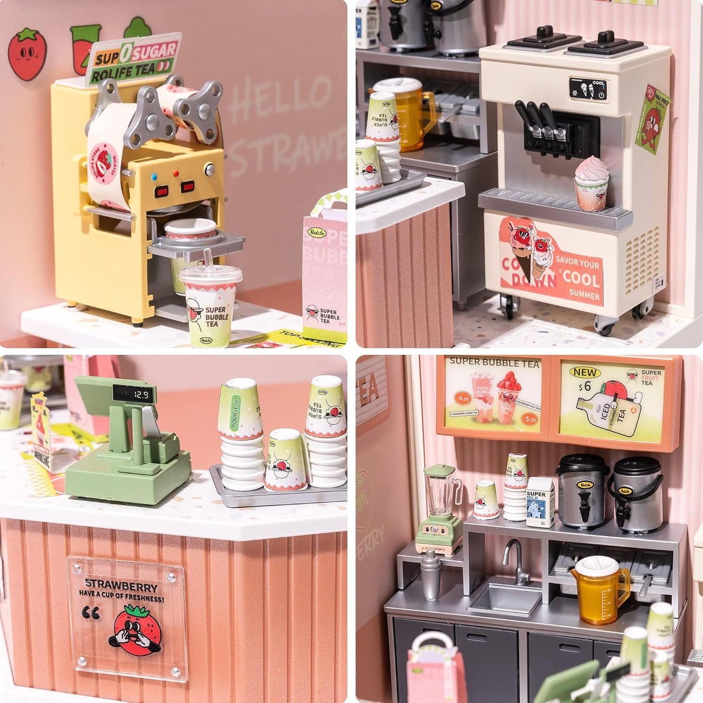 CraftAura Super Creator Double Joy Bubble Tea DIY Miniature House Kit DW006