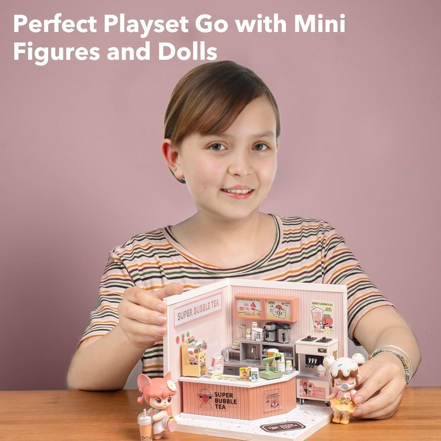 CraftAura Super Creator Double Joy Bubble Tea DIY Miniature House Kit DW006