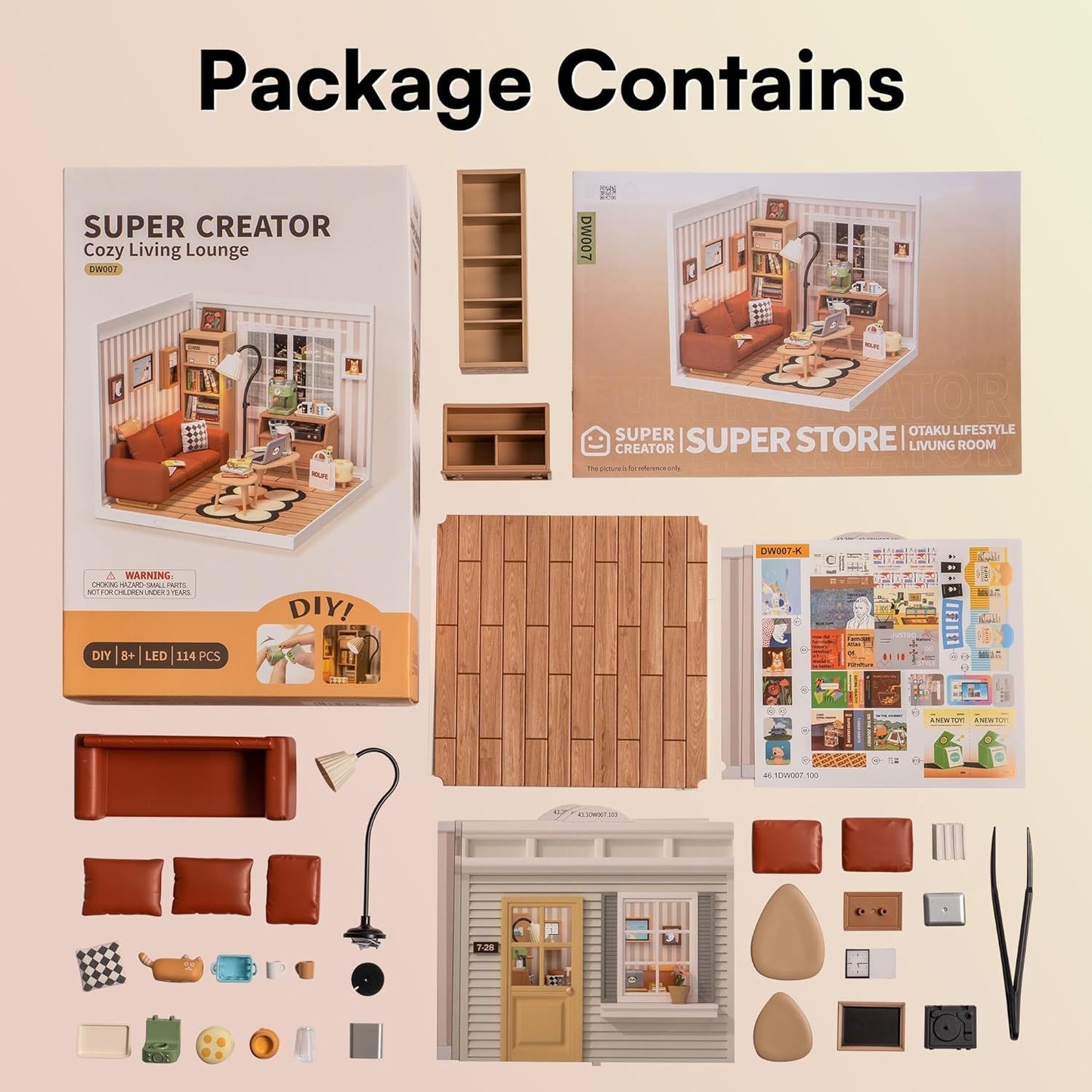 CraftAura Cozy Living Lounge Super Creator Miniature House DW007