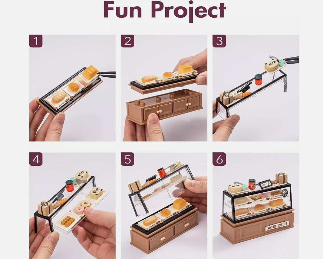 CraftAura Super Creator Golden Wheat Bakery DIY Miniature House Kit DW005