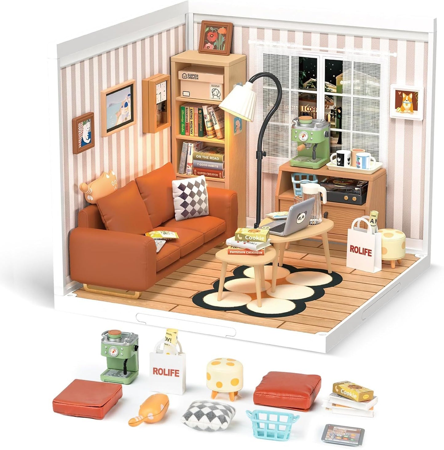 CraftAura Super Creator Fascinating Book Store DIY Miniature House Kit DW004