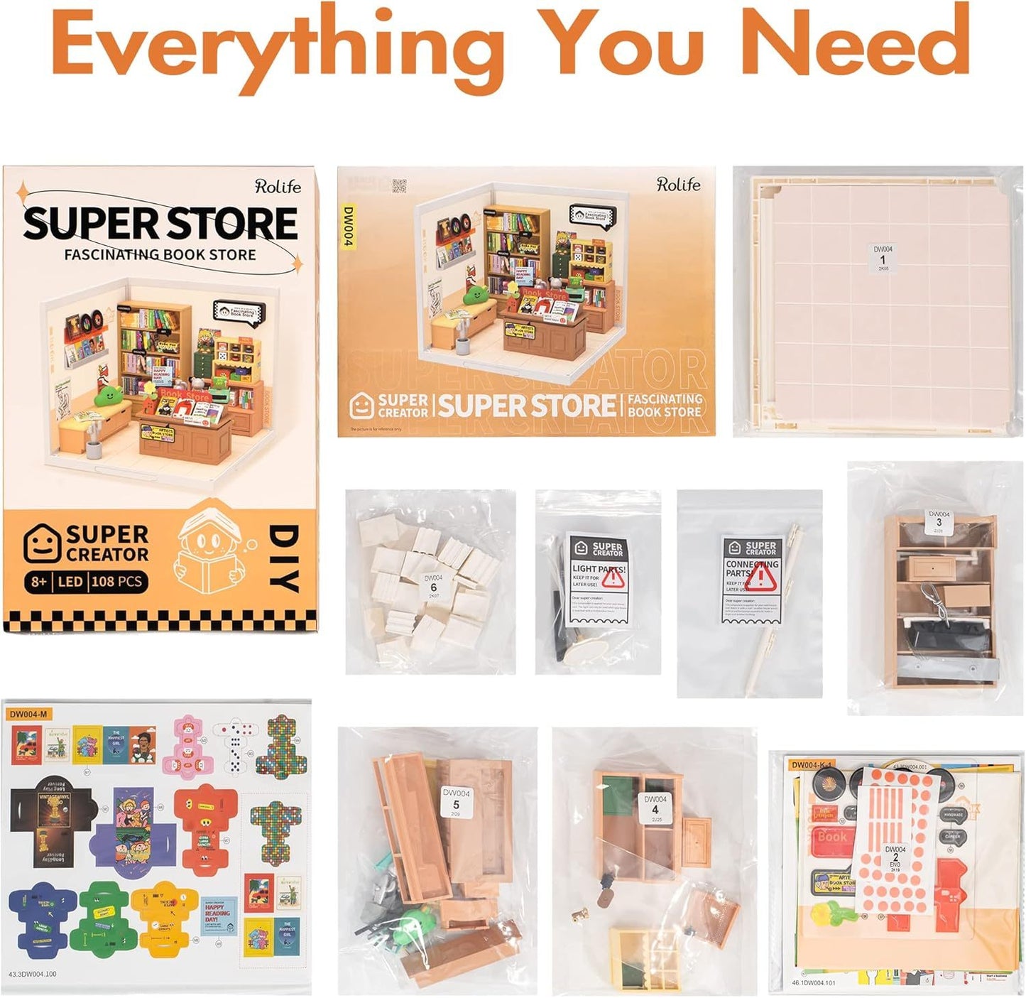 CraftAura Super Creator Fascinating Book Store DIY Miniature House Kit DW004