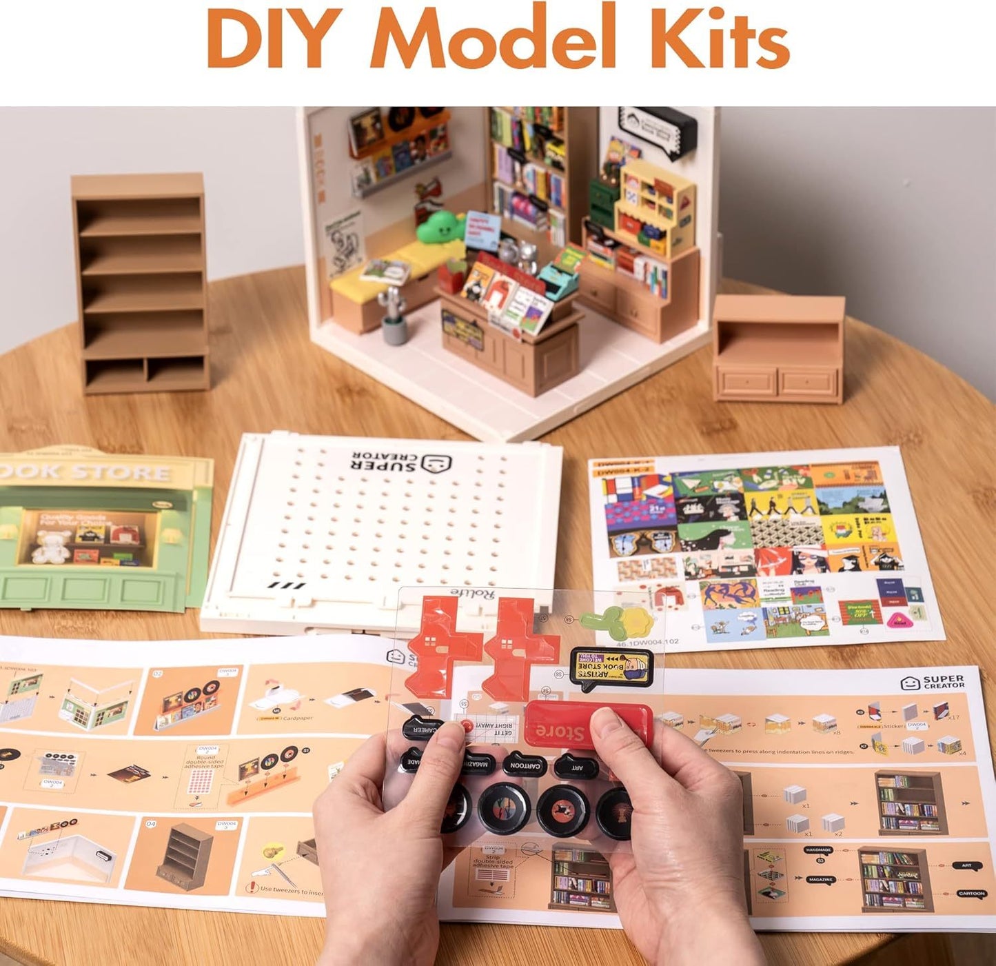 CraftAura Super Creator Fascinating Book Store DIY Miniature House Kit DW004
