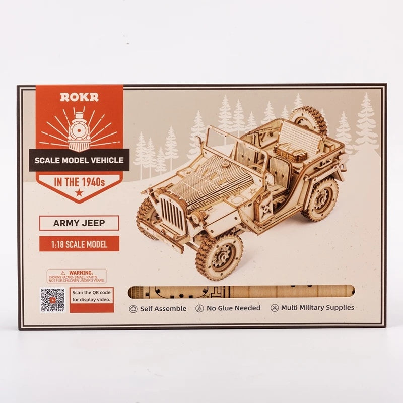 CraftAura Army Jeep Scale Model 3D Wooden Puzzle MC701