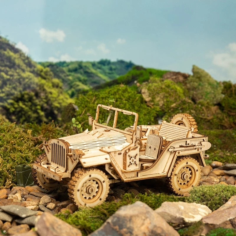 CraftAura Army Jeep Scale Model 3D Wooden Puzzle MC701