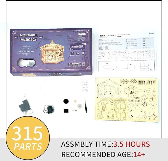 CraftAura Secret Garden DIY Mechanical Music Box AMK52