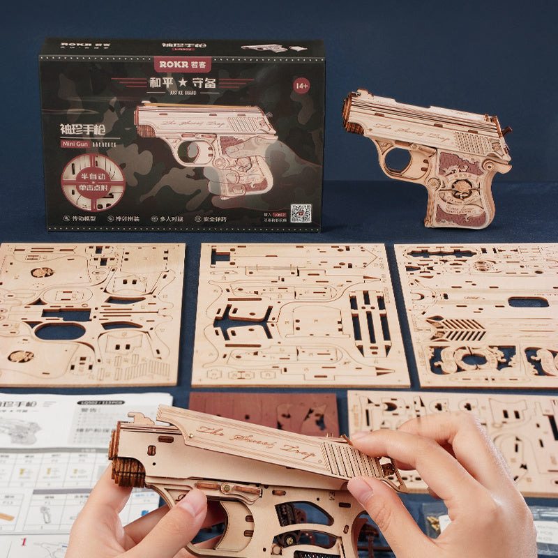 CraftAura Mini Gun Toy Wooden 3D Puzzle LQ502