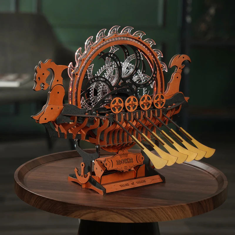 CraftAura Viking Dragon Ship Mechanical 3D Wooden Puzzle LK802