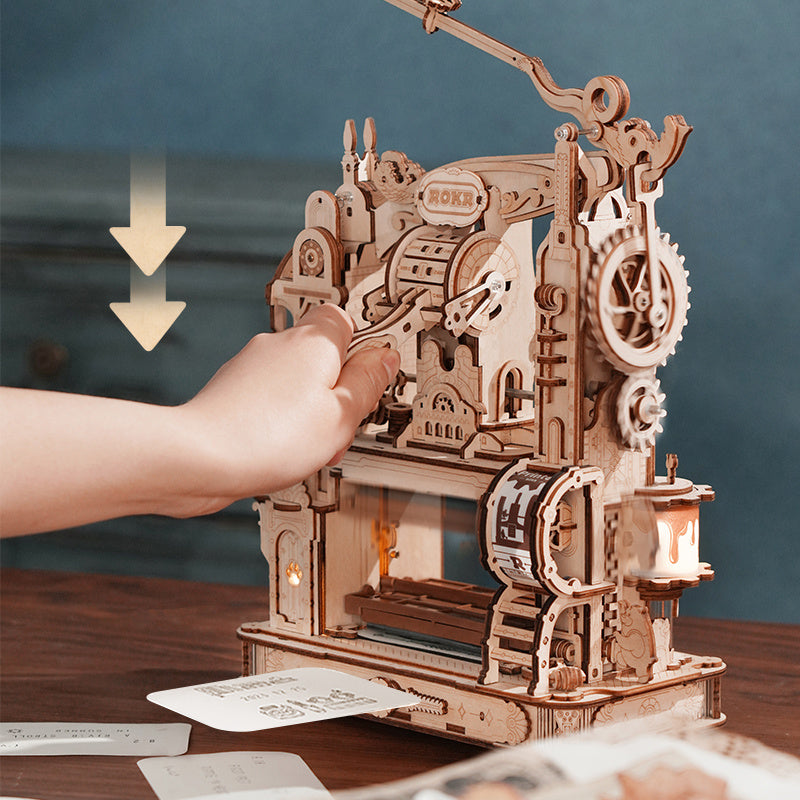 CraftAura Classic Printing Press Mechanical 3D Wooden Puzzle LK602