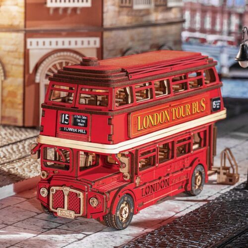 CraftAura London Tour Bus 3D Wooden Puzzle TGM02