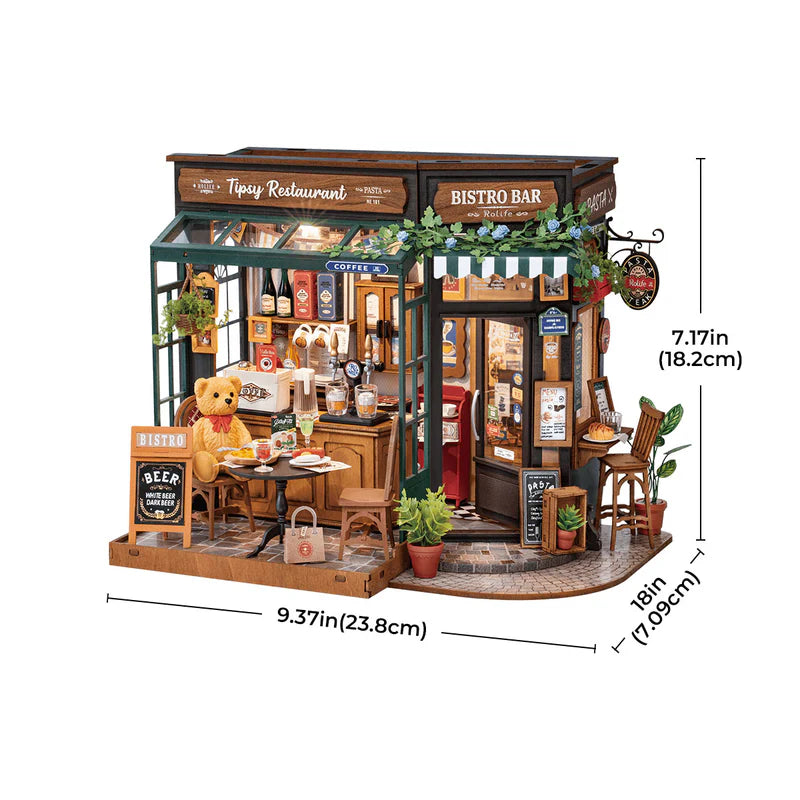 CraftAura Tipsy Restaurant DIY Miniature House DG167