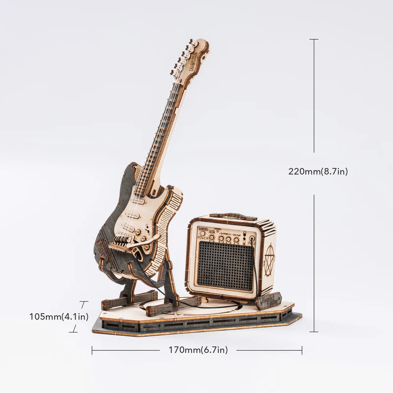 CraftAura Electric Guitar Model 3D Wooden Puzzle TG605K