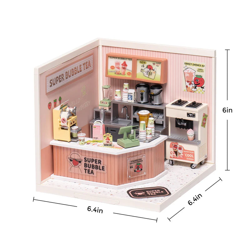 CraftAura Super Creator Double Joy Bubble Tea DIY Miniature House Kit DW006