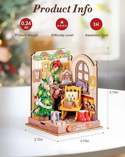 CraftAura Christmas Fireplace DIY Miniature House DS041