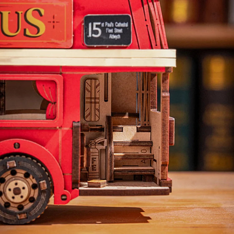 CraftAura London Tour Bus 3D Wooden Puzzle TGM02