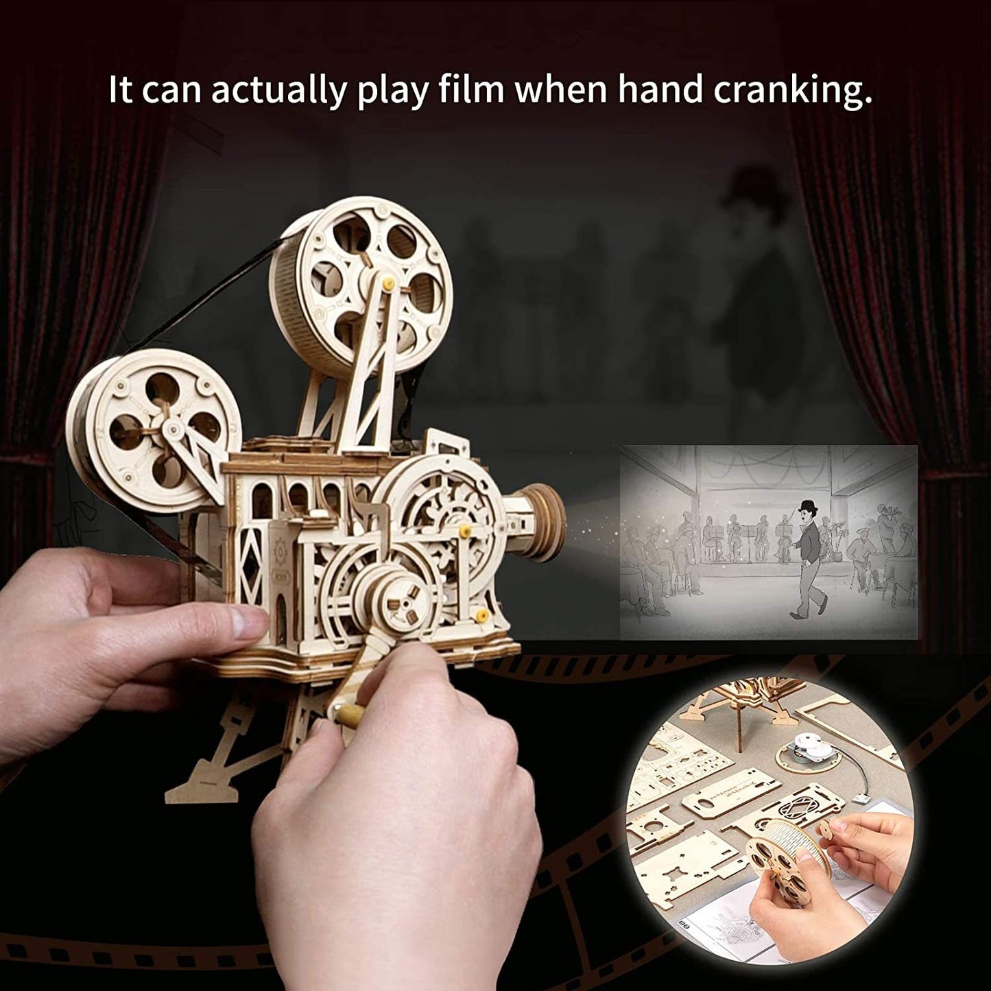 CraftAura Vitascope Movie Projector 3D Wooden Puzzle LK601