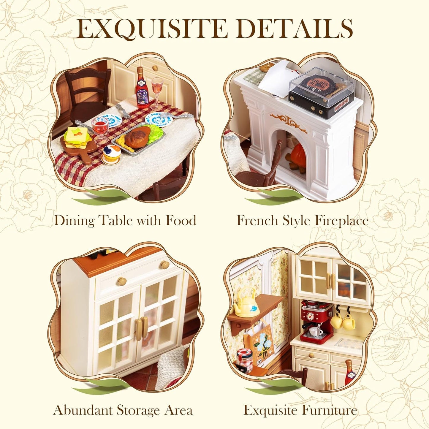 CraftAura Warm Dining Room DIY Miniature House DW015B