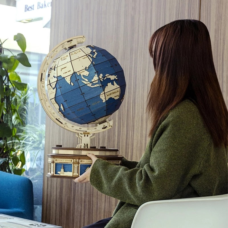 CraftAura Luminous Globe 3D Wooden Puzzle