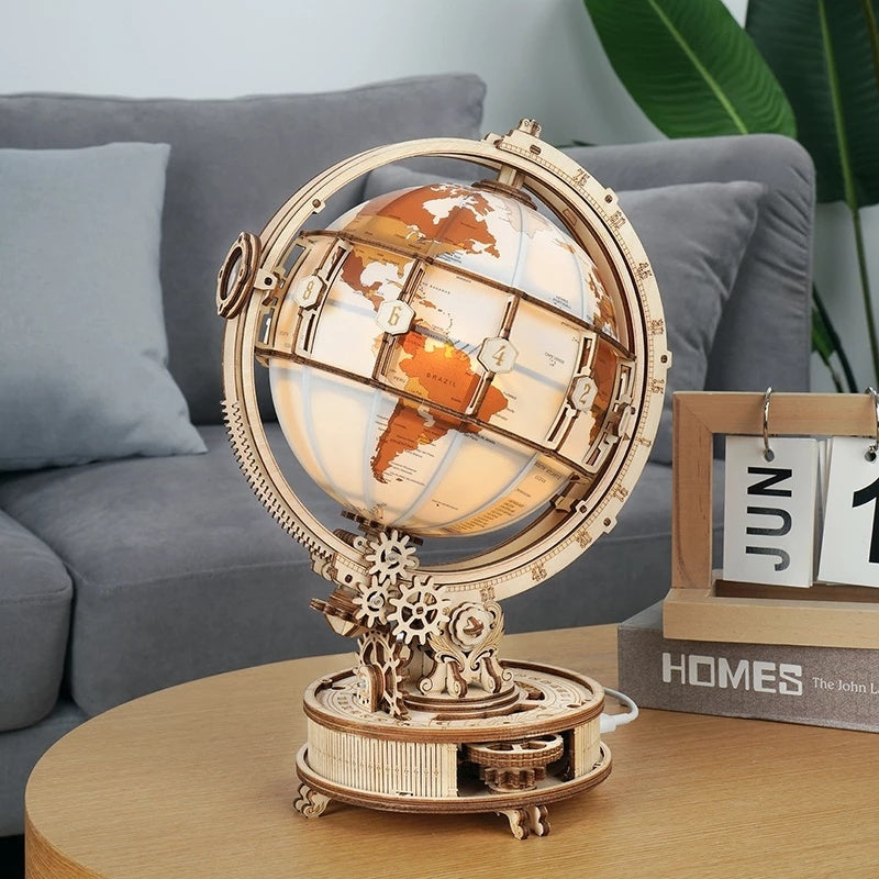 CraftAura Luminous Globe 3D Wooden Puzzle ST003