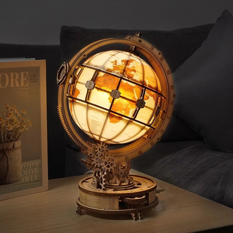 CraftAura Luminous Globe 3D Wooden Puzzle ST003