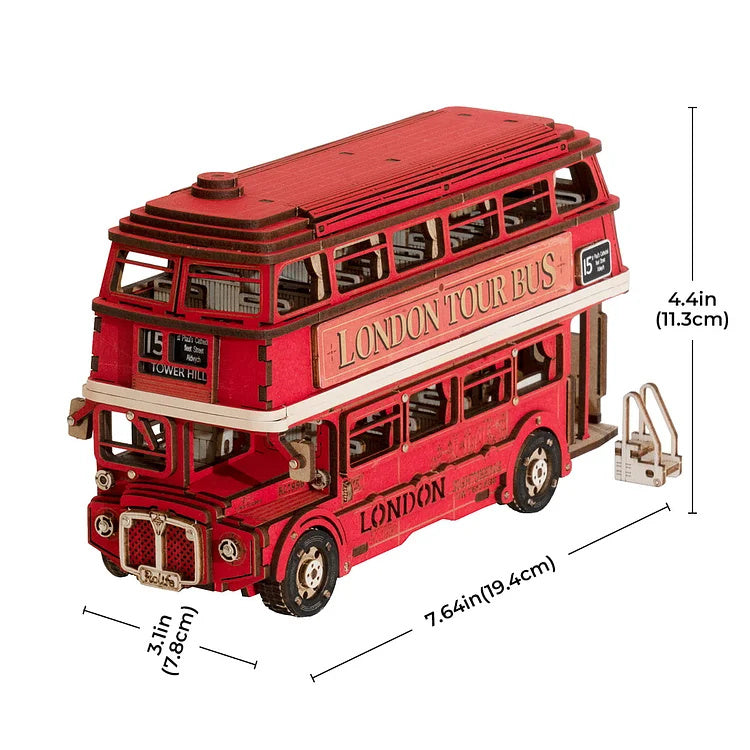 CraftAura London Tour Bus 3D Wooden Puzzle TGM02
