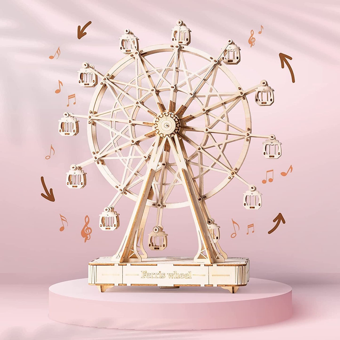 CraftAura Ferris Wheel 3D Wooden Puzzle Music Box TGN01