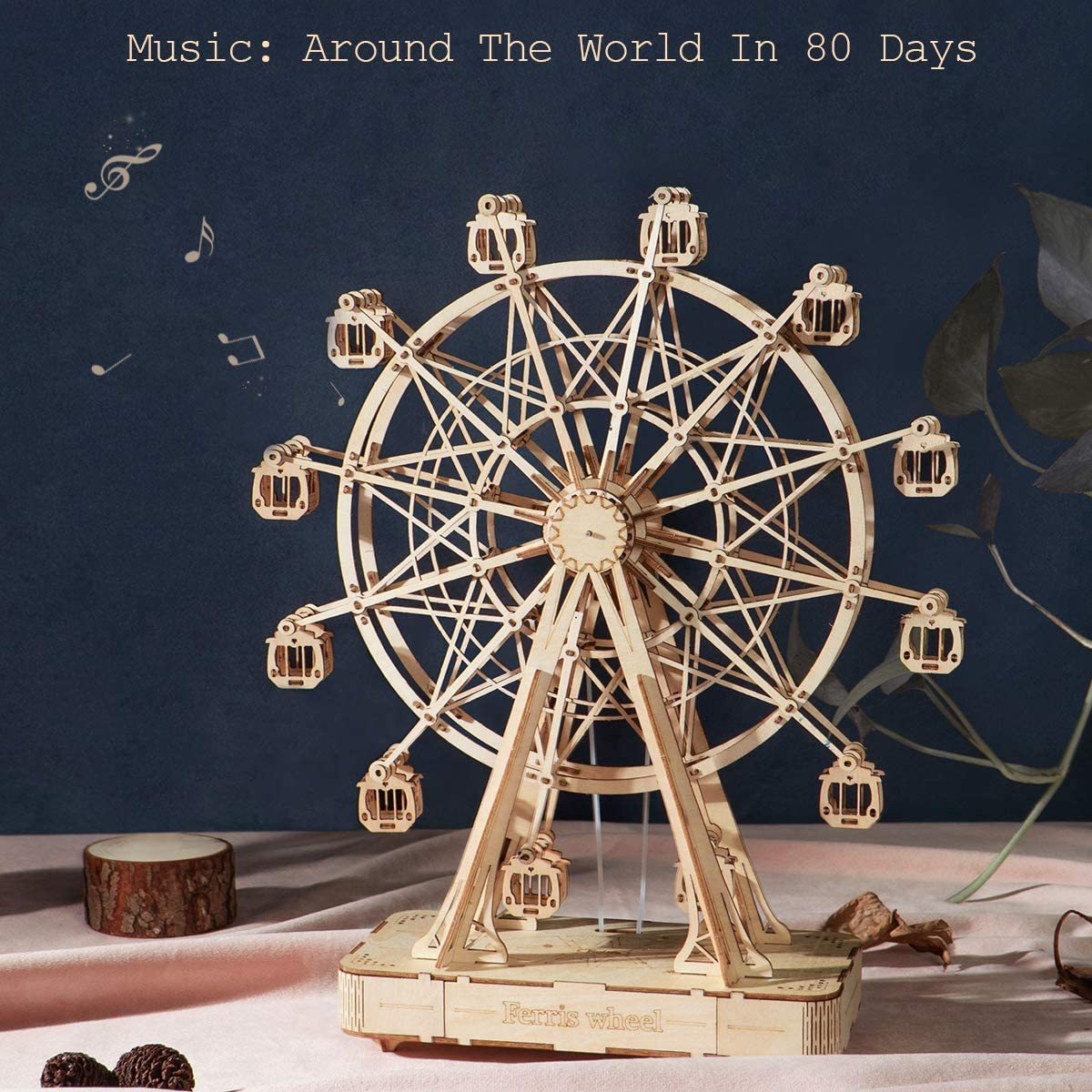 CraftAura Ferris Wheel 3D Wooden Puzzle Music Box TGN01