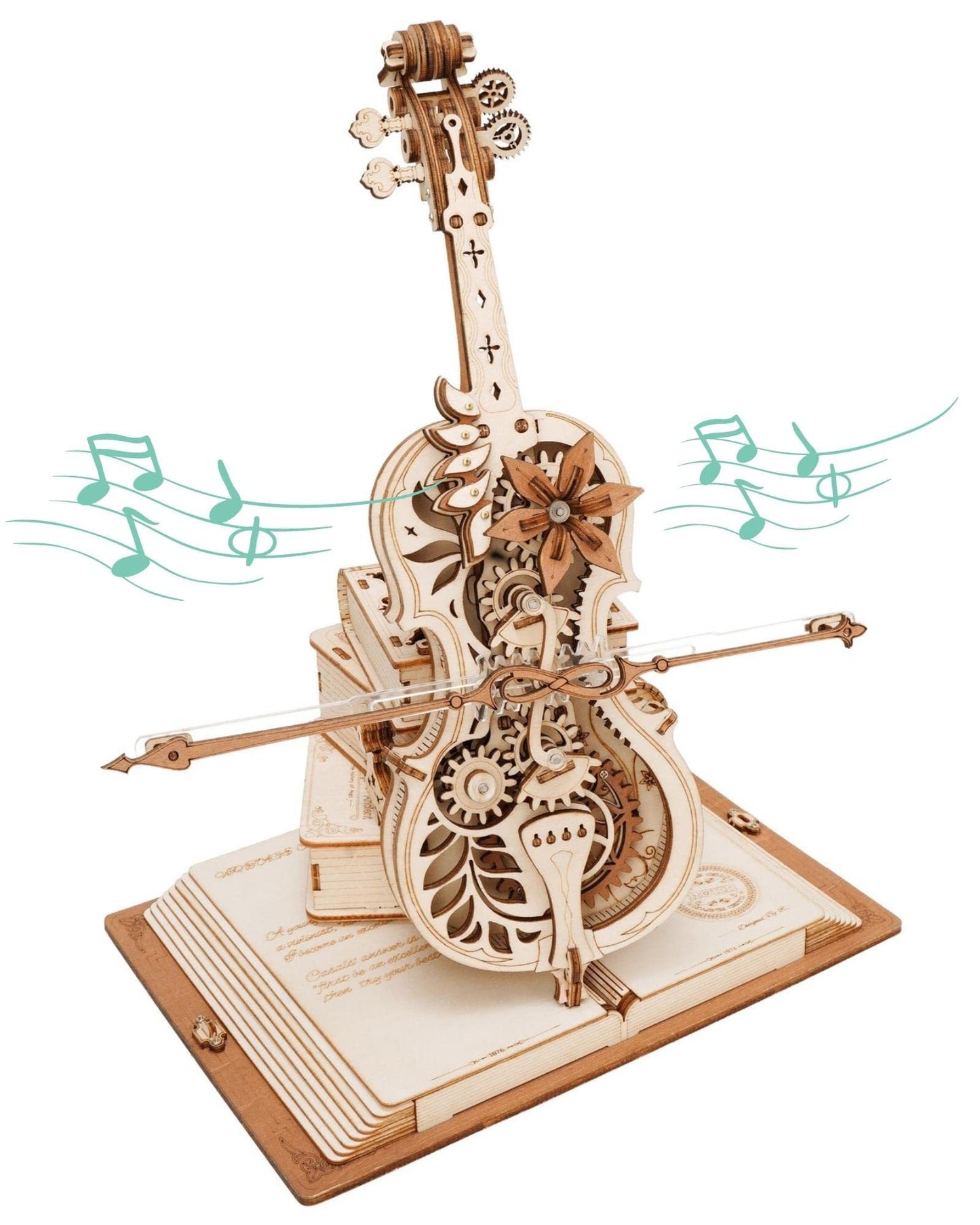 CraftAura Magic Cello Mechanical Music Box 3D Wooden Puzzle AMK63