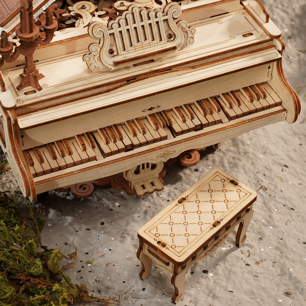 CraftAura Magic Piano Mechanical Music Box 3D Wooden Puzzle AMK81