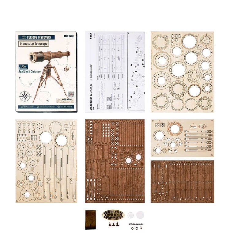 CraftAura Monocular Telescope 3D Wooden Puzzle ST004