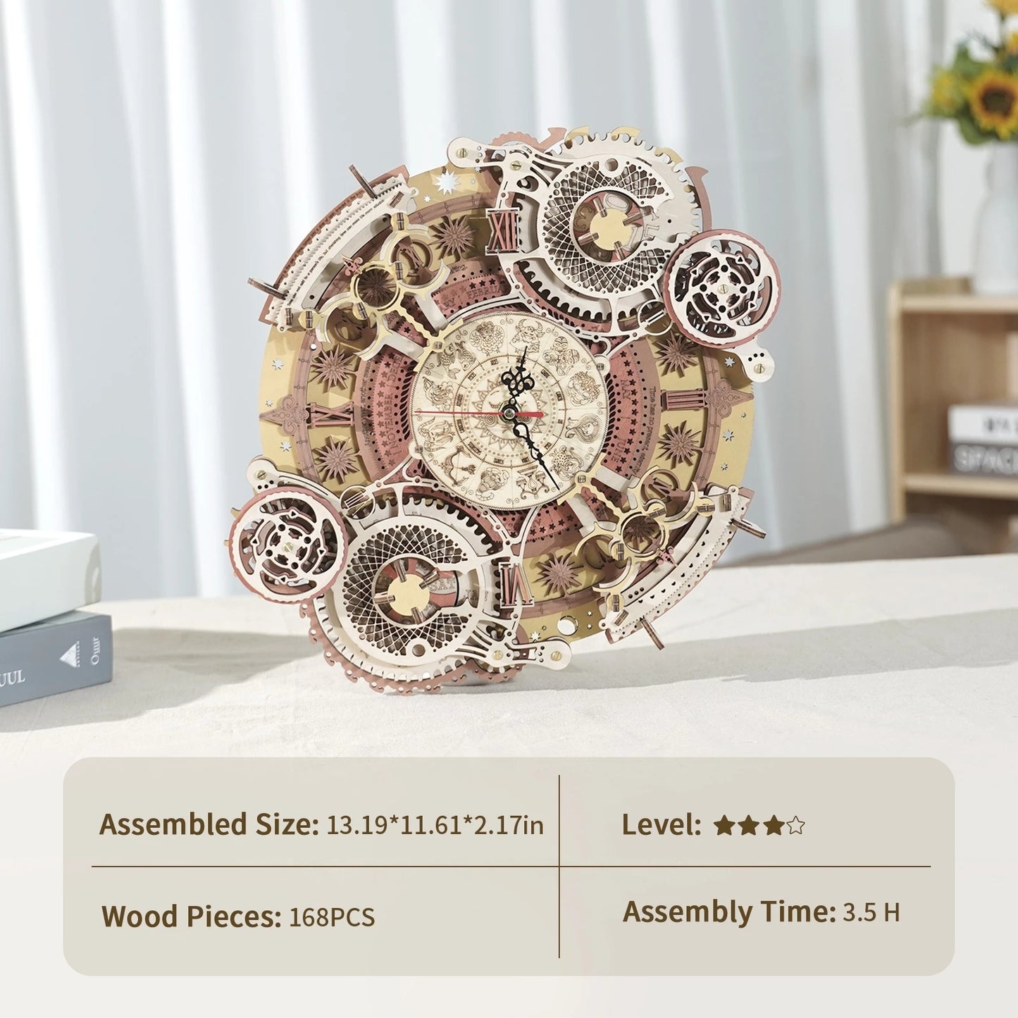 CraftAura Zodiac Wall Clock Mechanical Time Art Engine LC601