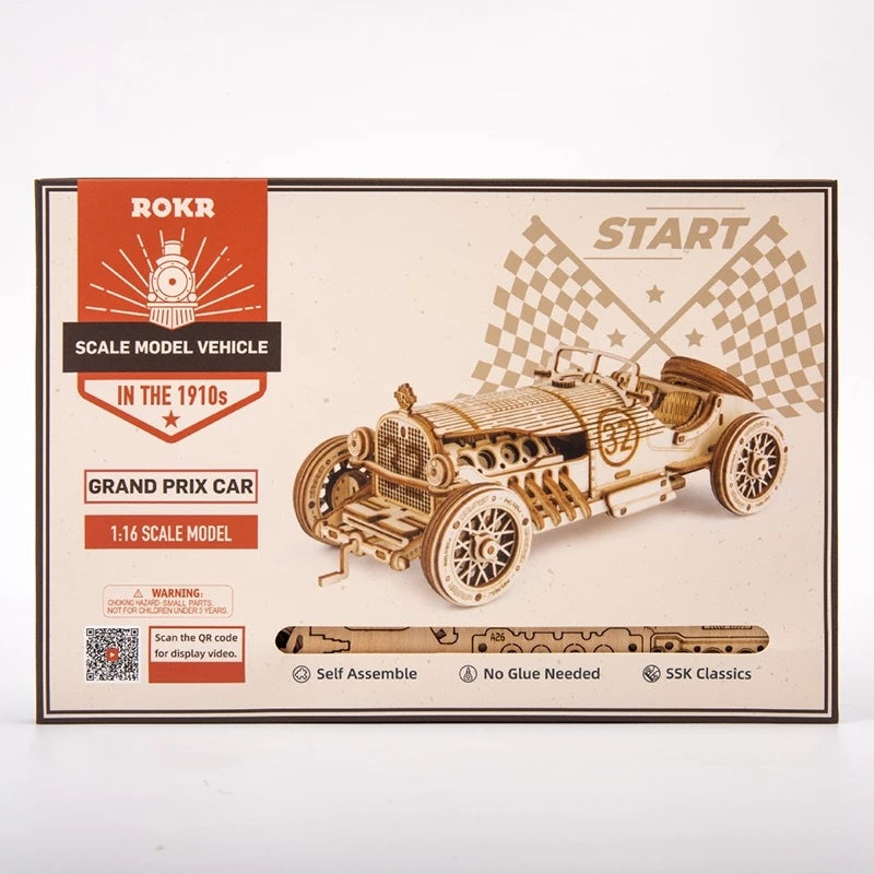 CraftAura Grand Prix Car Scale Model 3D Wooden Puzzle MC401
