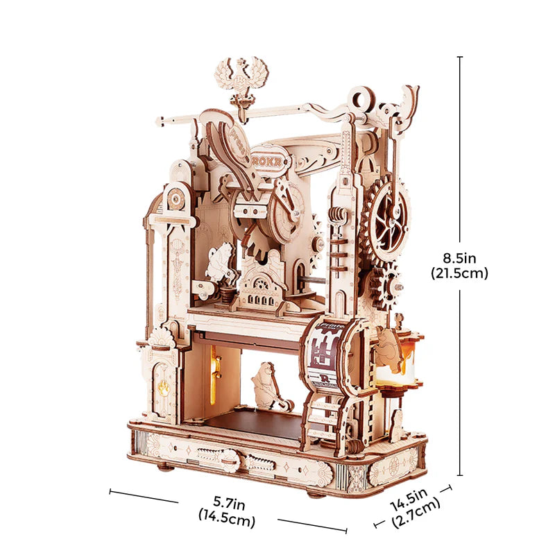 CraftAura Classic Printing Press Mechanical 3D Wooden Puzzle LK602