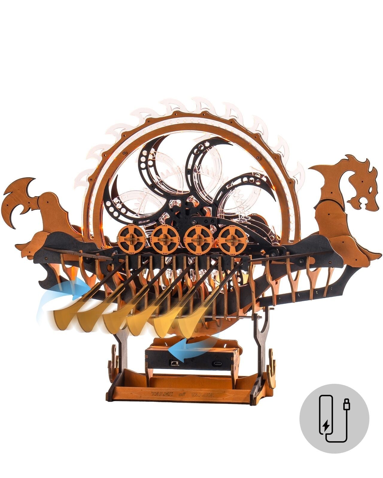CraftAura Viking Dragon Ship Mechanical 3D Wooden Puzzle LK802