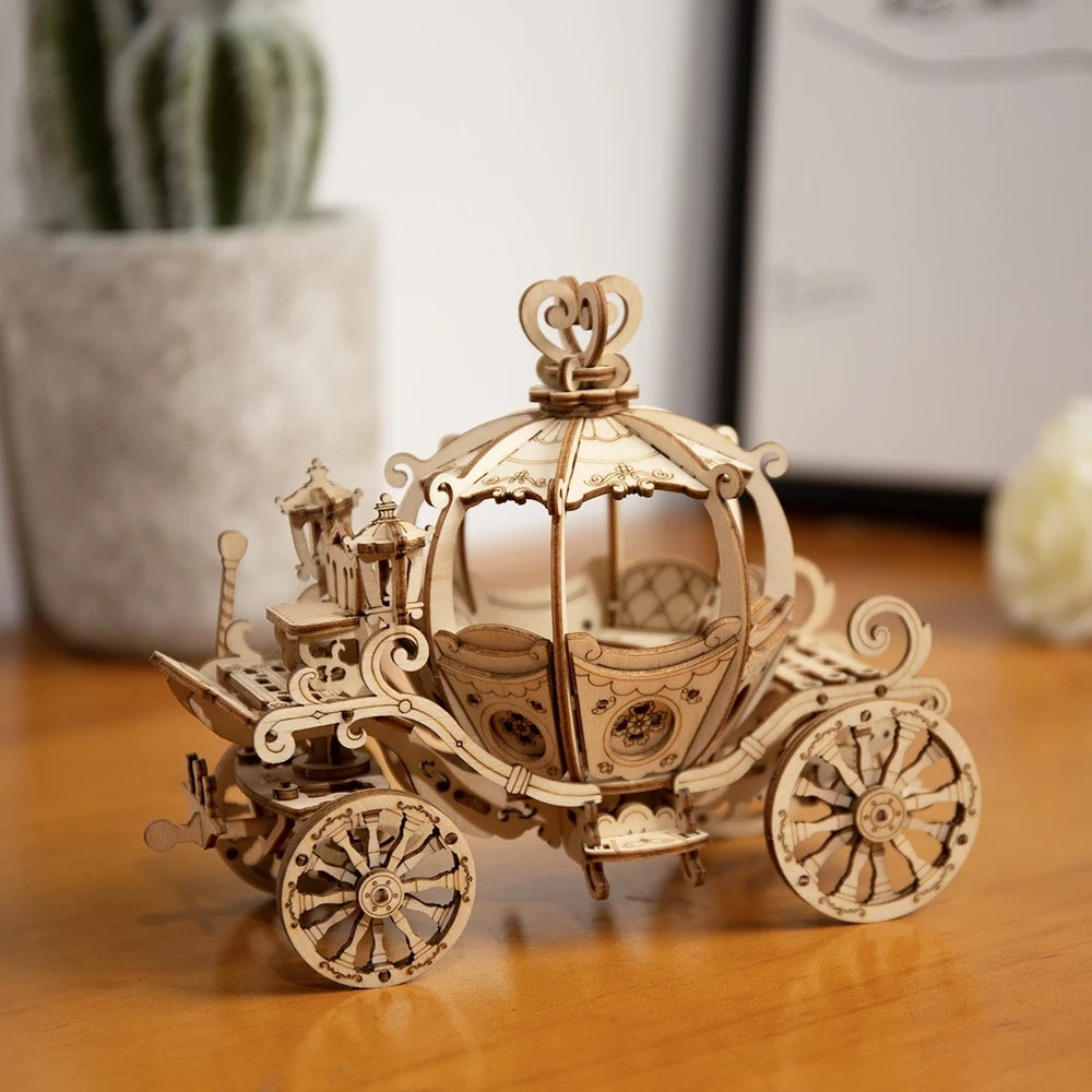 CraftAura Pumpkin Carriage 3D Wooden Puzzle TG302