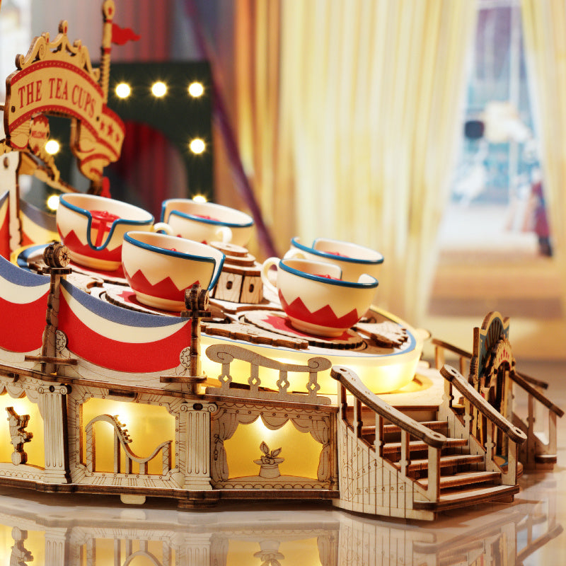 CraftAura Tilt-A-Whirl DIY Music Box 3D Wooden Puzzle EA04